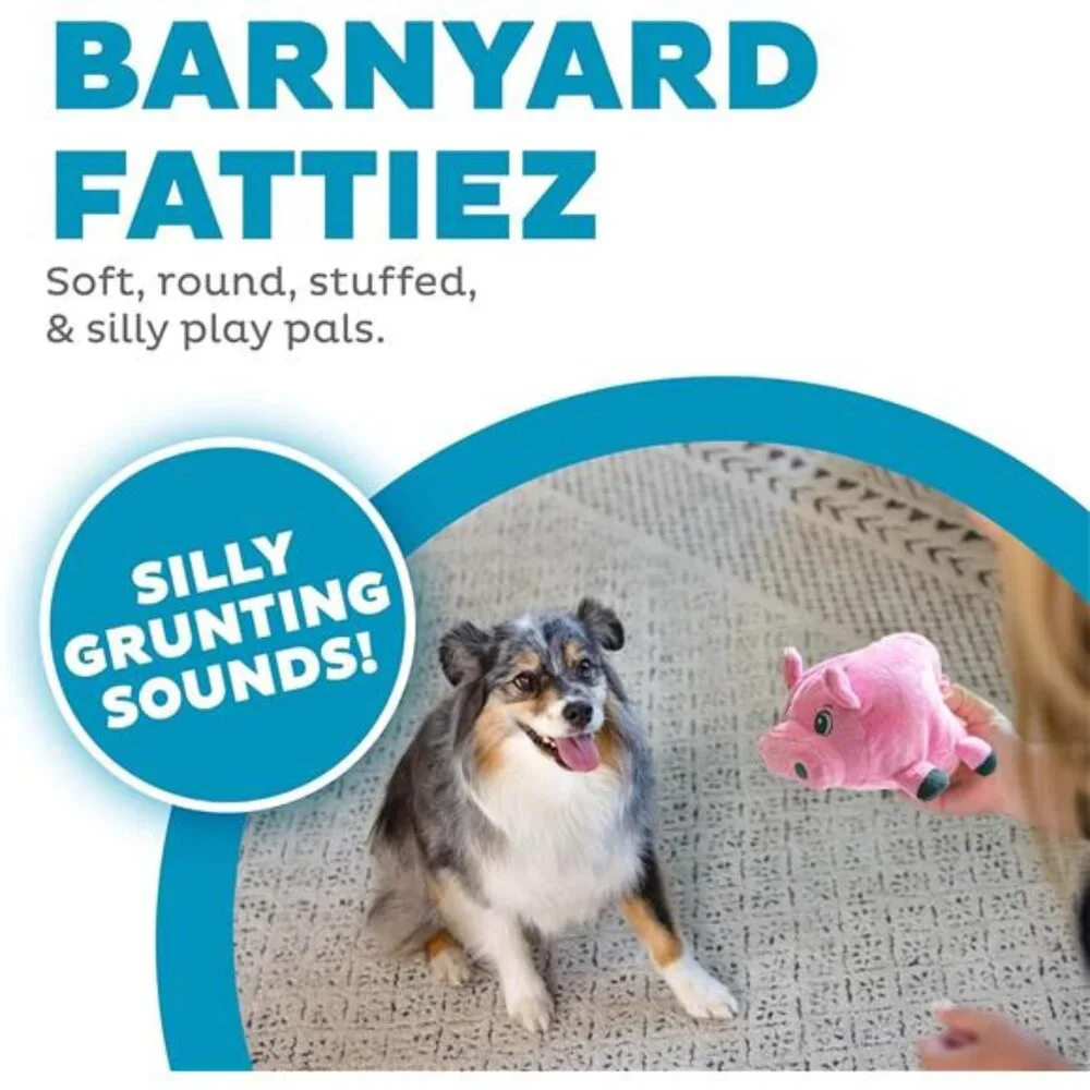 Hound Fattiez Pig Plush Squeaky Dog Toy, Small